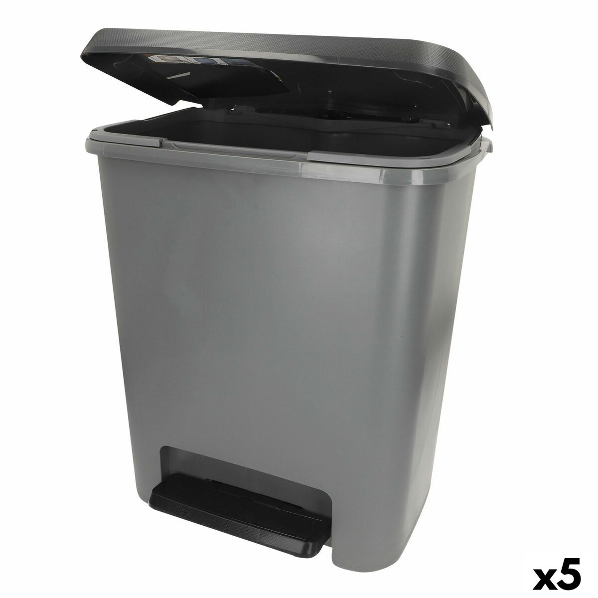 Caixote do lixo Curver Cinzento escuro Plástico 25 L (5 Unidades)