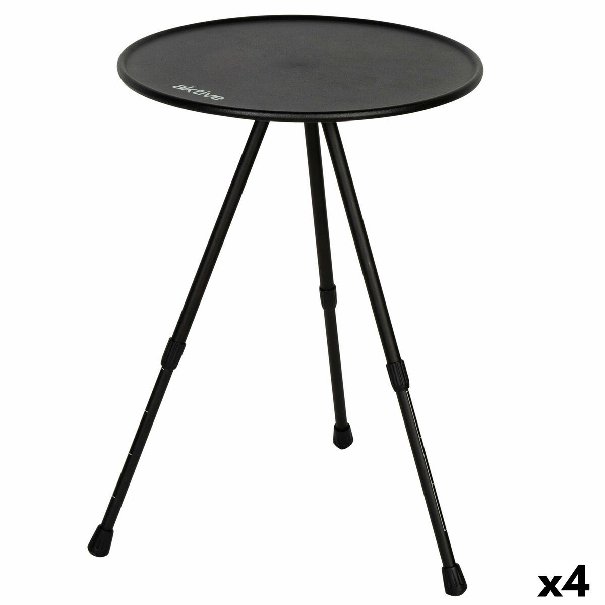 Mesa Dobrável Aktive Preto 37 x 55 x 37 cm (4 Unidades)