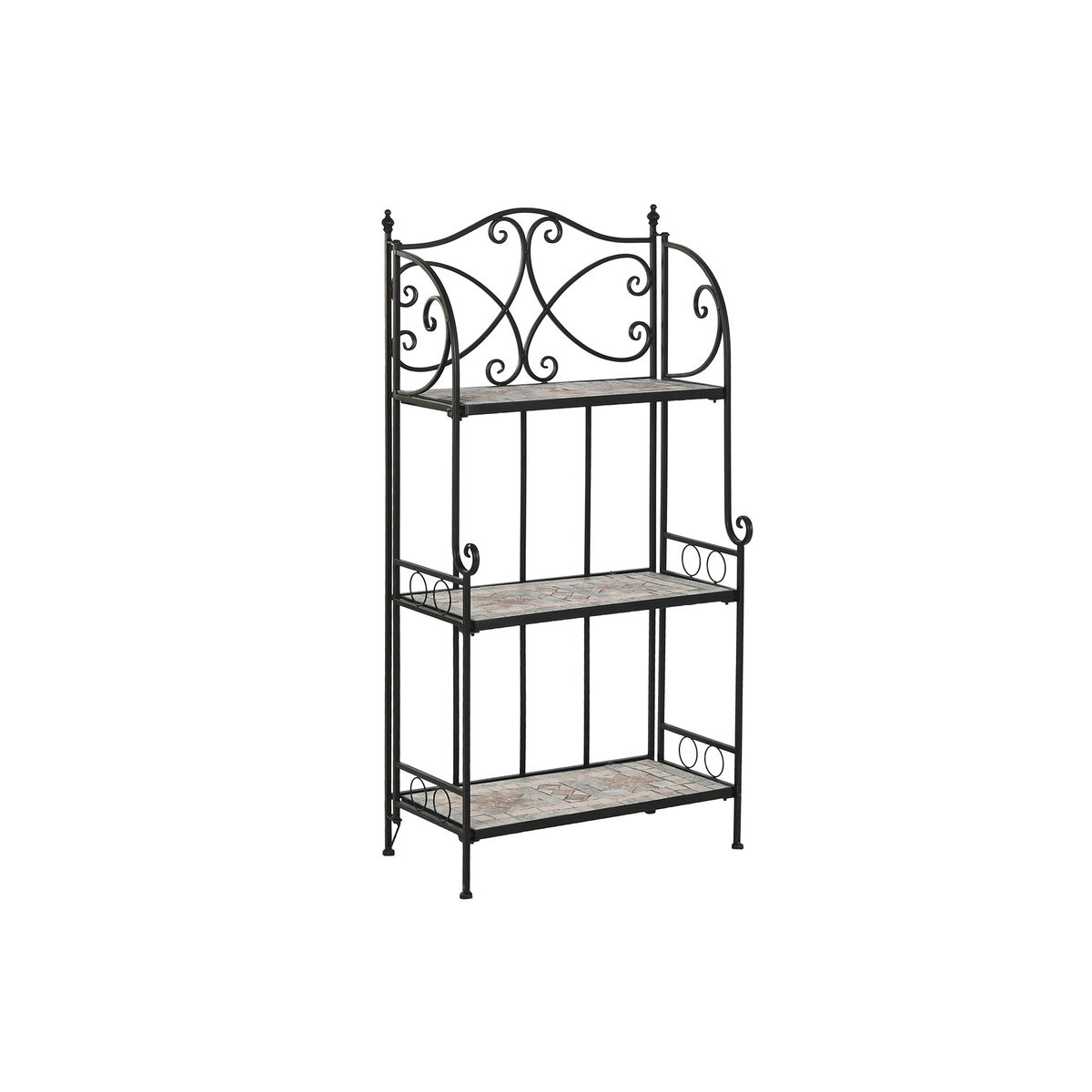 Estantes Home ESPRIT Preto Multicolor Cerâmica Forja 3 Prateleiras 54 x 29 x 121 cm 58 x 31,5 x 117 cm