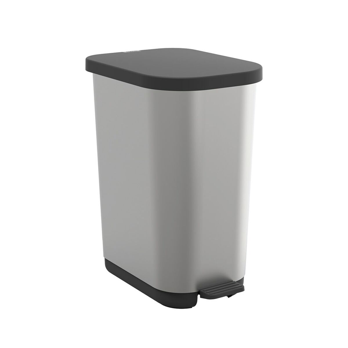 Caixote do lixo Rotho Ribo Silver Prata Plástico 35 L