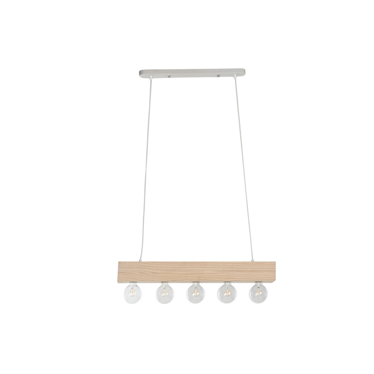 Candeeiro de teto Home ESPRIT Branco Preto Marrom claro Madeira 50 W 80 x 10 x 30 cm