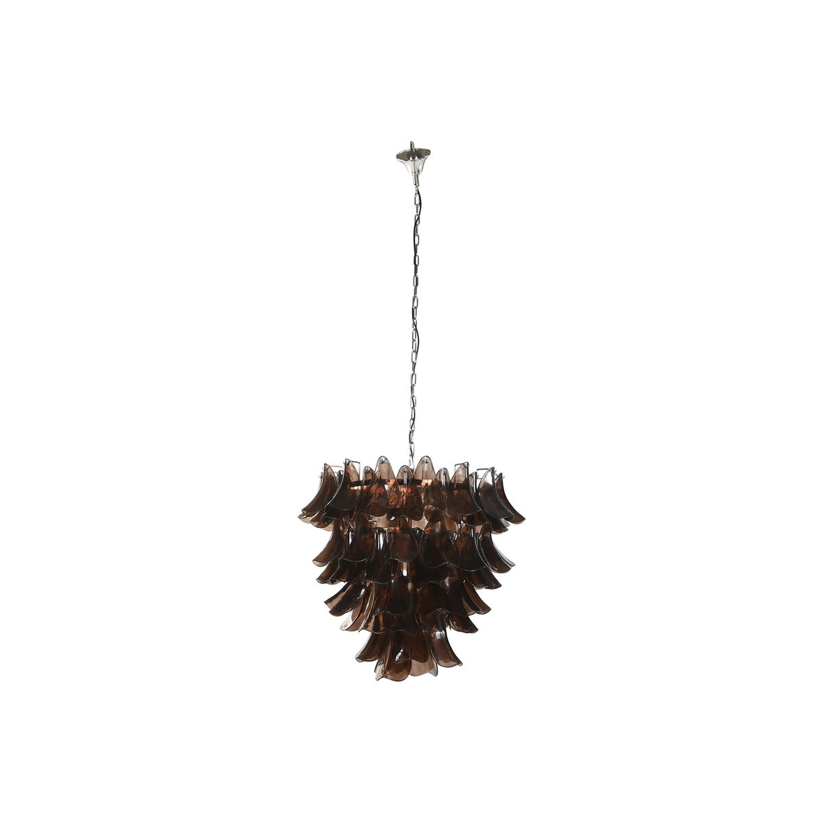 Candeeiro de teto Home ESPRIT Castanho Prateado Cristal Aço 25 W 80 x 80 x 80 cm