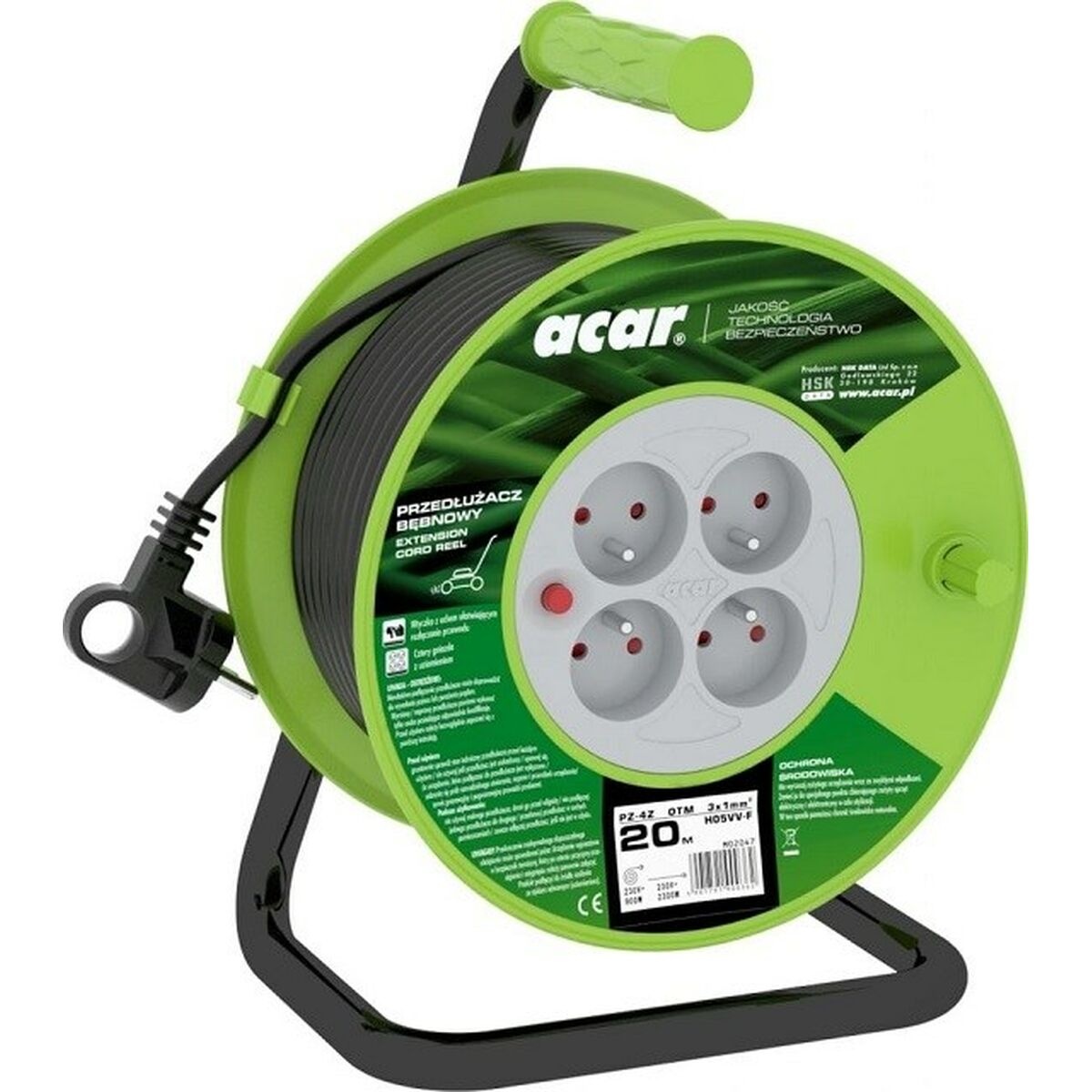 Cabo alongador Acar M02047 Preto 20 m