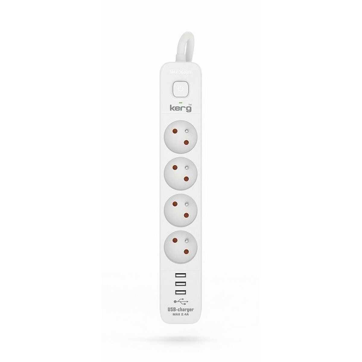 Extensão com 4 tomadas com interruptor Kerg M02414 (3 m)