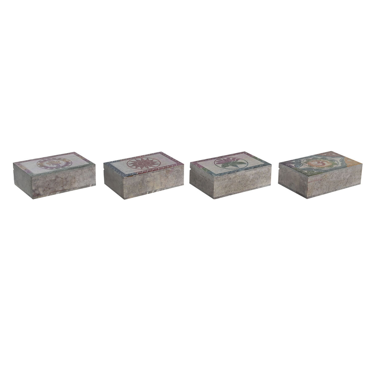 Guarda-Joias DKD Home Decor Multicolor Pedra 15 x 10 x 5 cm (4 Unidades)