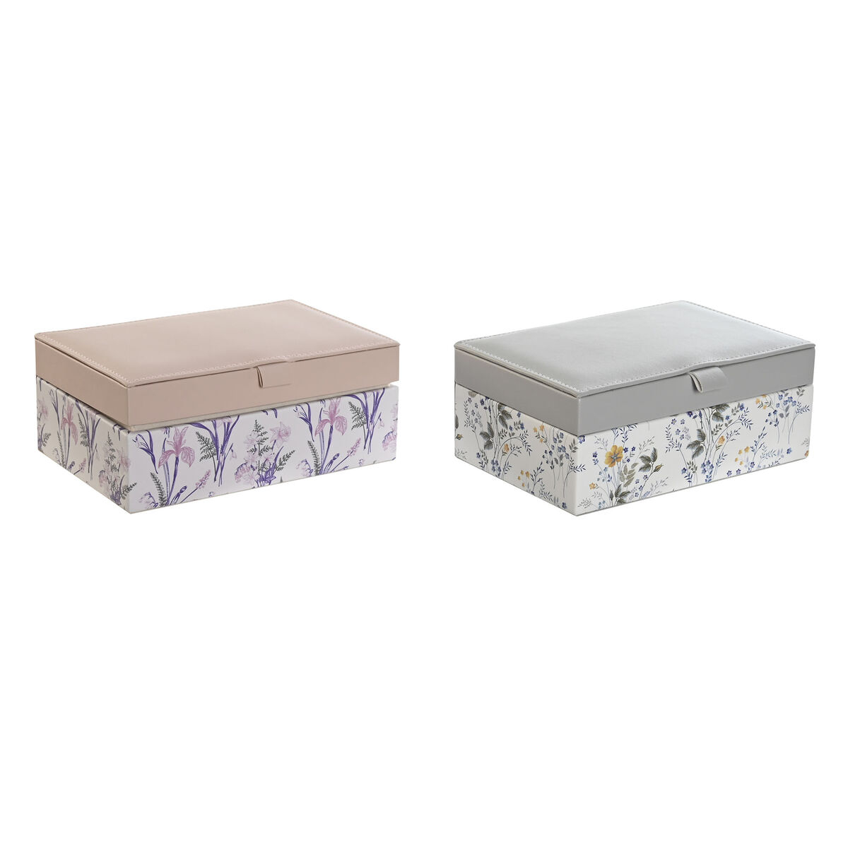Guarda-Joias DKD Home Decor Branco Cinzento Lilás Poliuretano 18 x 12,5 x 7,5 cm (2 Unidades)