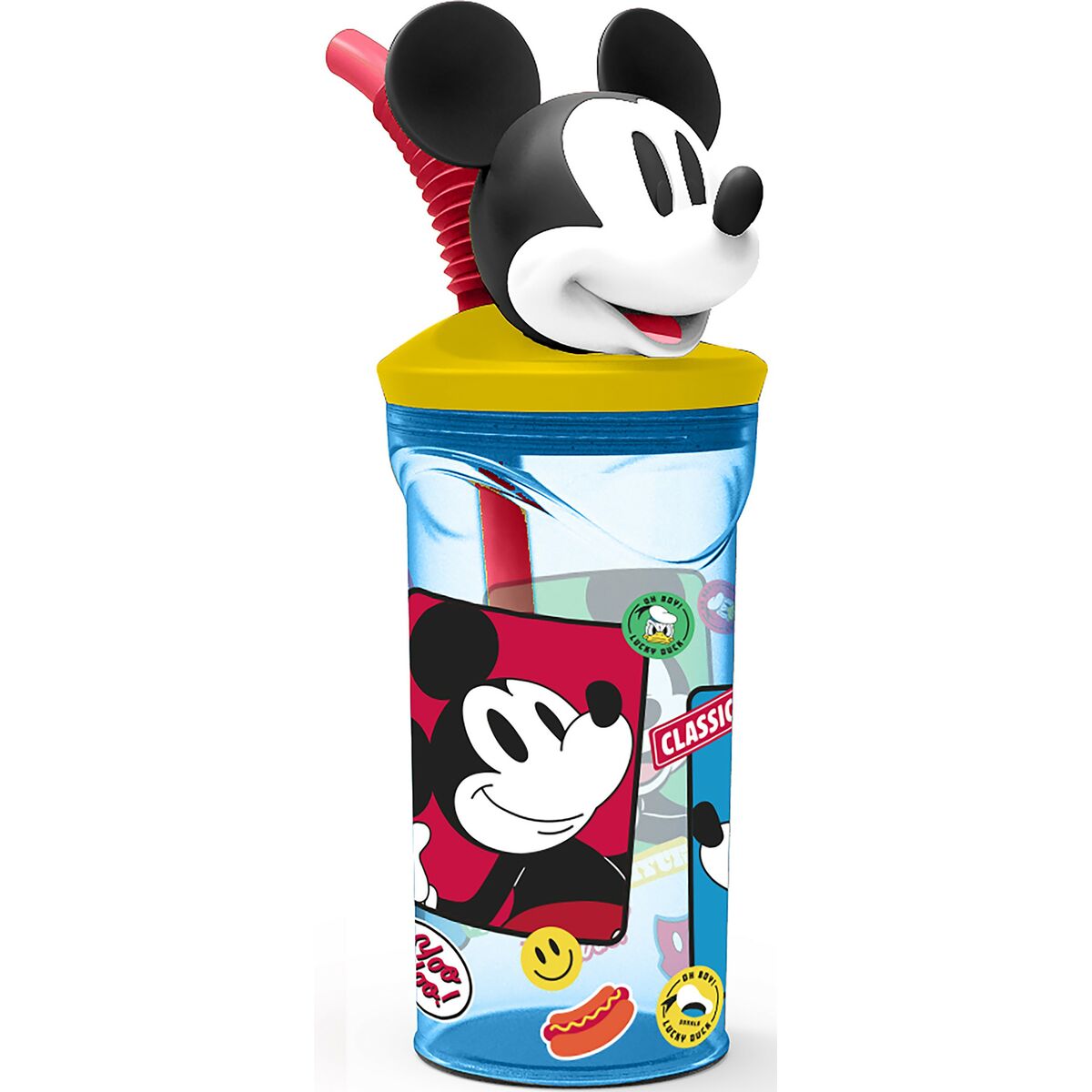 Copo com Palhinha Mickey Mouse CZ11336 3D Azul