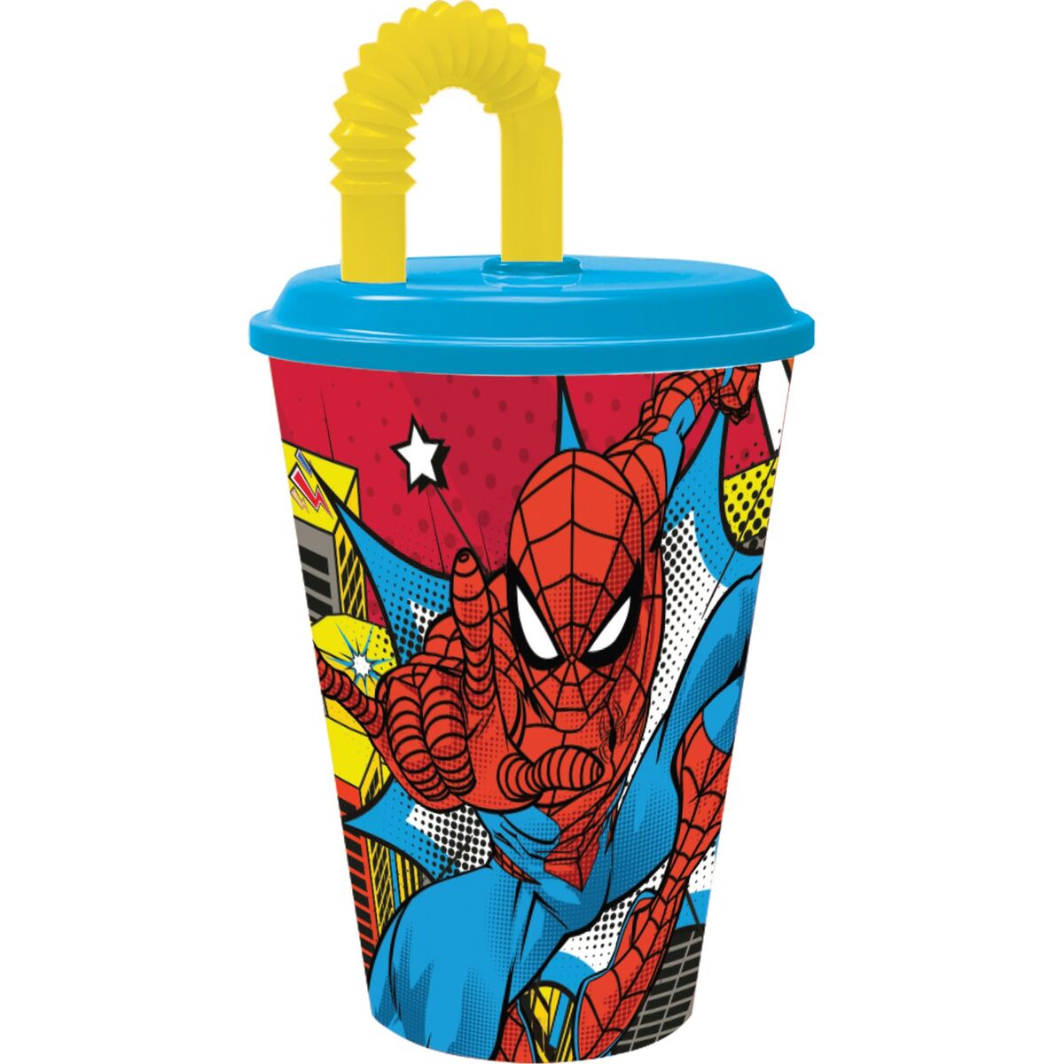 Copo com Palhinha Spider-Man CZ11366 430 ml