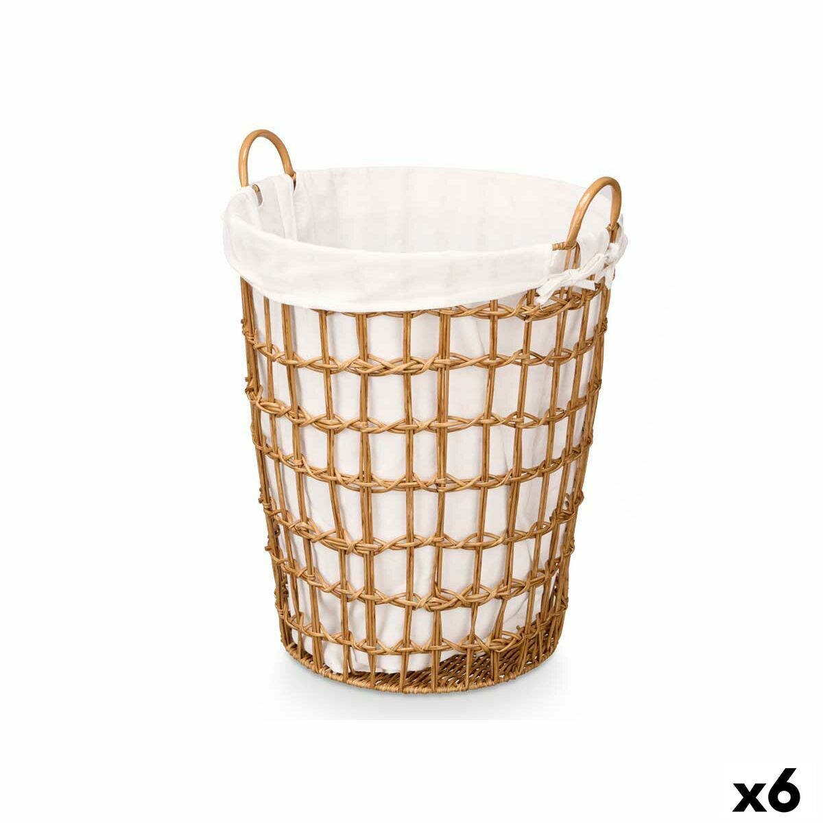 Cesto Kipit Natural Poliéster Tecido Polipropileno Ferro Plástico 50 % algodão (6 Unidades)