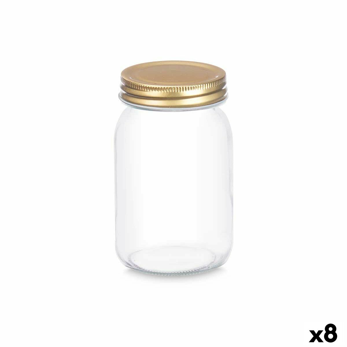 Frasco Vivalto Transparente Dourado 500 ml (8 Unidades)