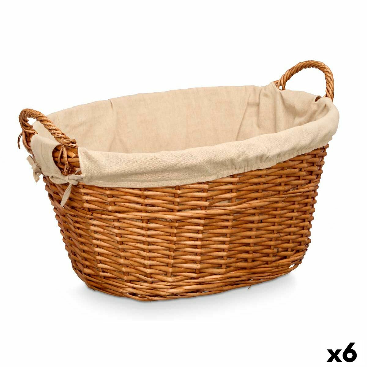 Cesto Kipit Natural Poliéster vime Tecido 50 % algodão (6 Unidades)