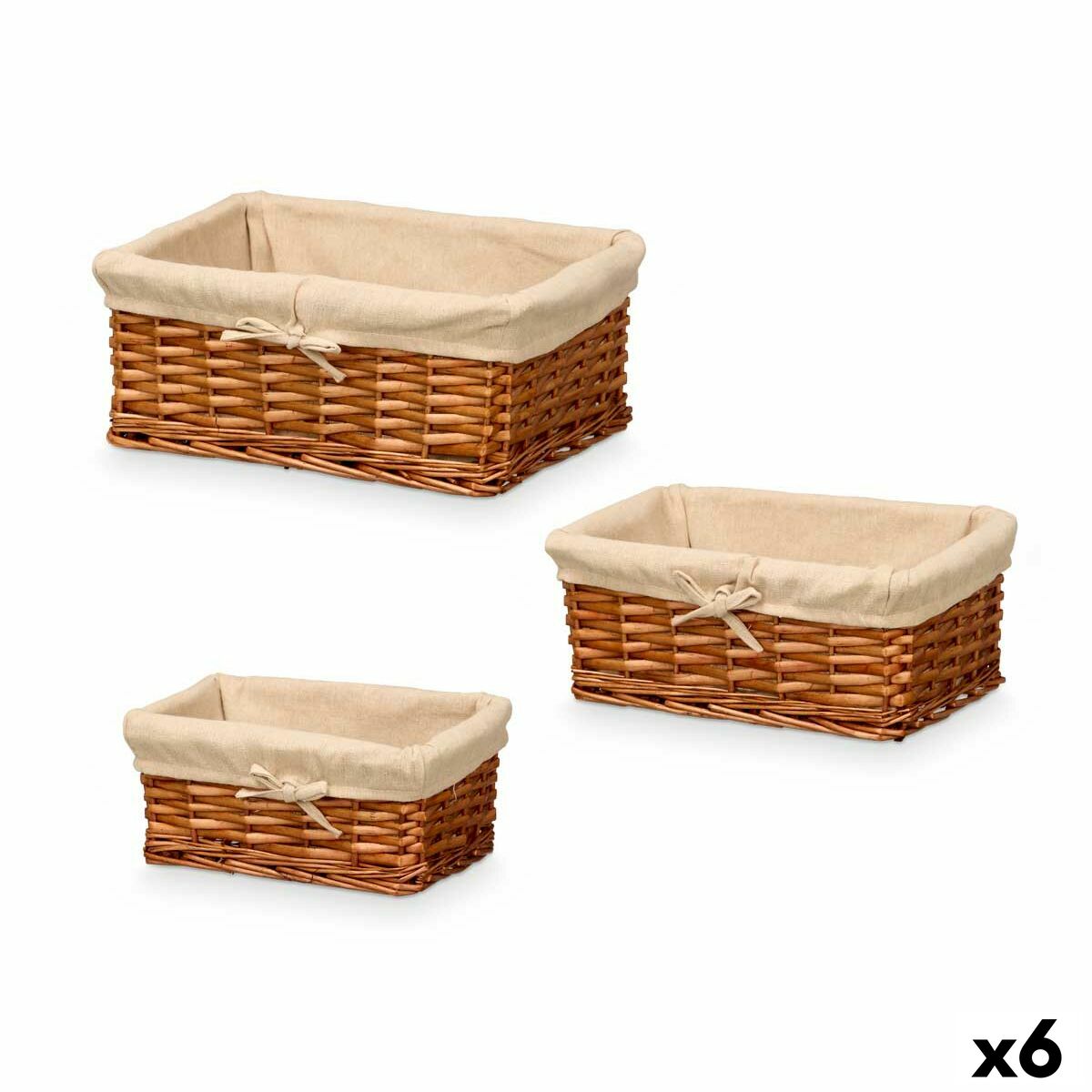 Conjunto de Cestos Kipit Poliéster vime 50 % algodão 39 x 16,5 x 29 cm 3 Peças