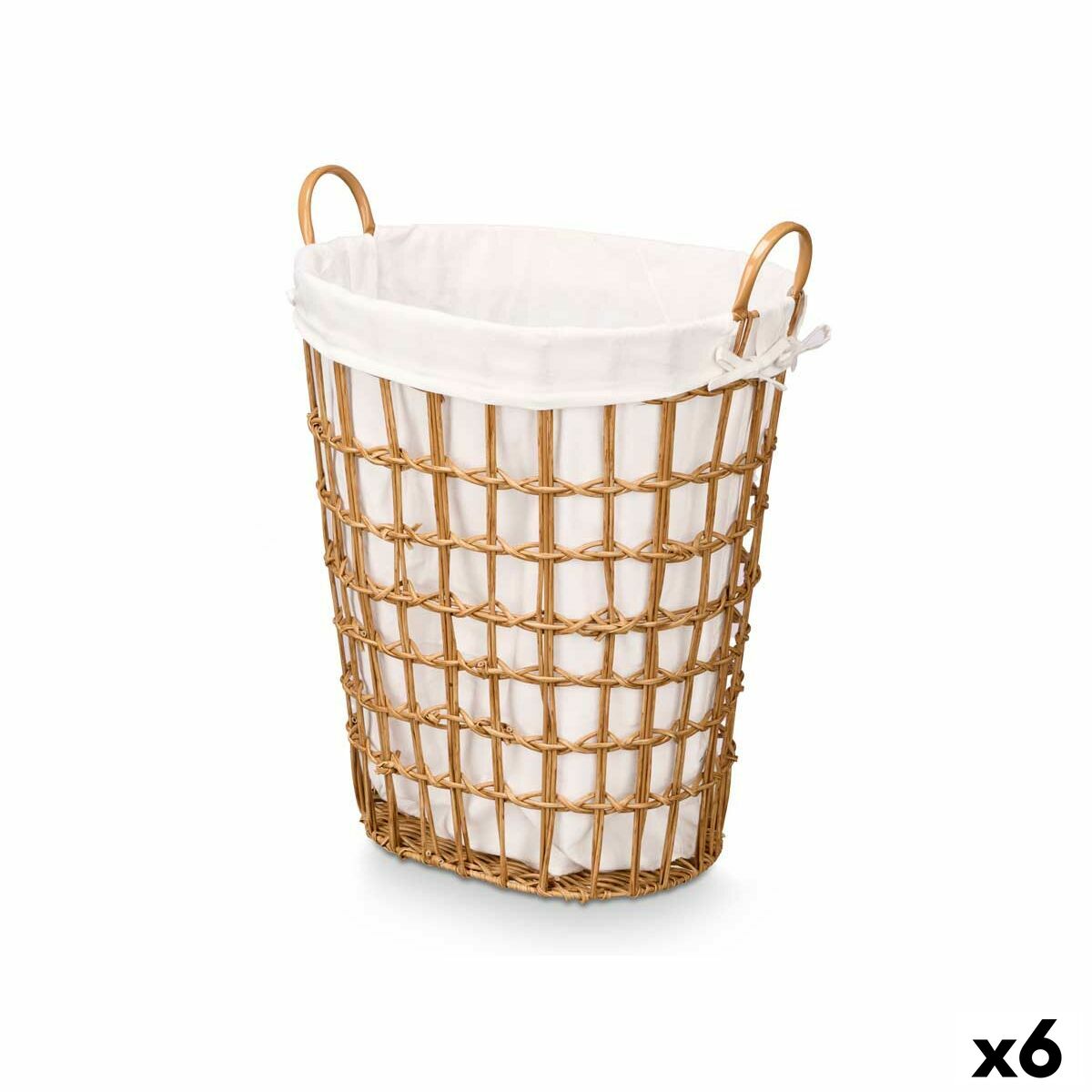 Cesto Kipit Natural Poliéster Tecido Polipropileno Ferro Plástico 50 % algodão (6 Unidades)