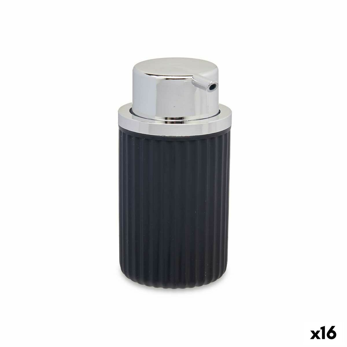 Dispensador de Sabão Berilo Antracite Plástico 420 ml 7 x 14,5 x 8,5 cm (16 Unidades)