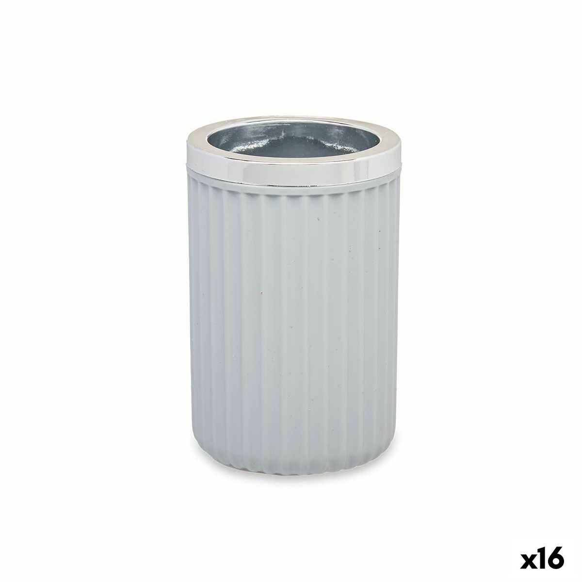 Copo Berilo Cinzento Plástico 7,5 x 11,5 x 7,5 cm (16 Unidades)