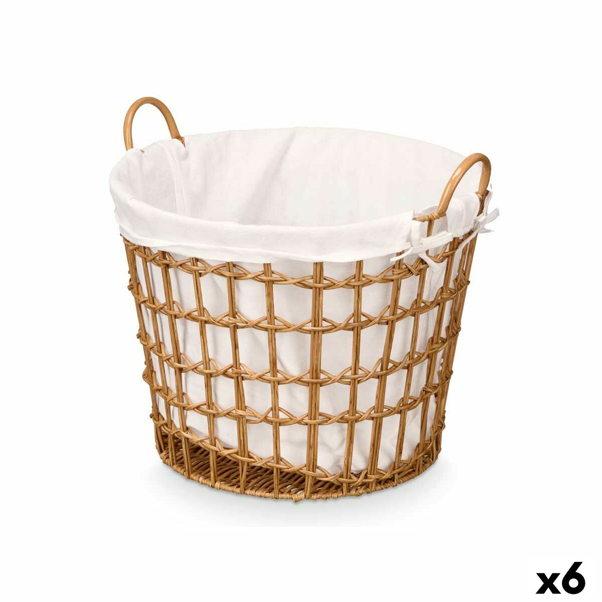 Cesto Kipit Natural Poliéster Tecido Polipropileno Ferro Plástico 50 % algodão (6 Unidades)