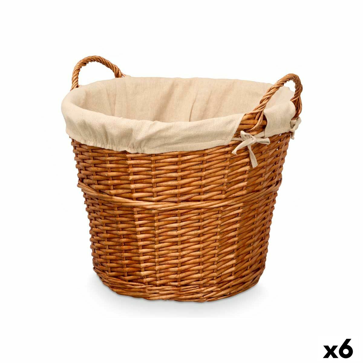 Cesto Kipit Natural Poliéster vime Tecido 50 % algodão (6 Unidades)