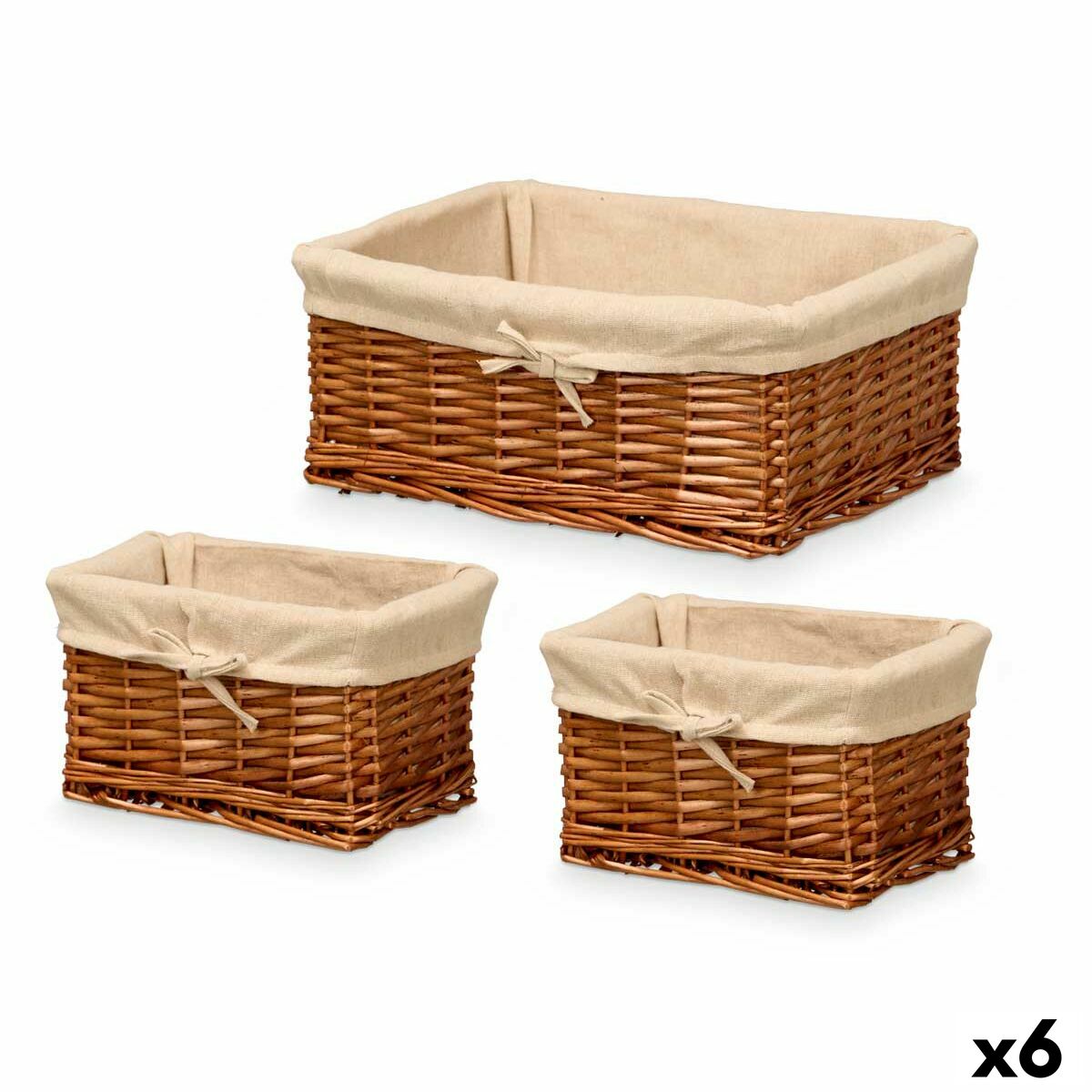 Conjunto de Cestos Kipit Poliéster vime Tecido 50 % algodão 39 x 16 x 30 cm 3 Peças