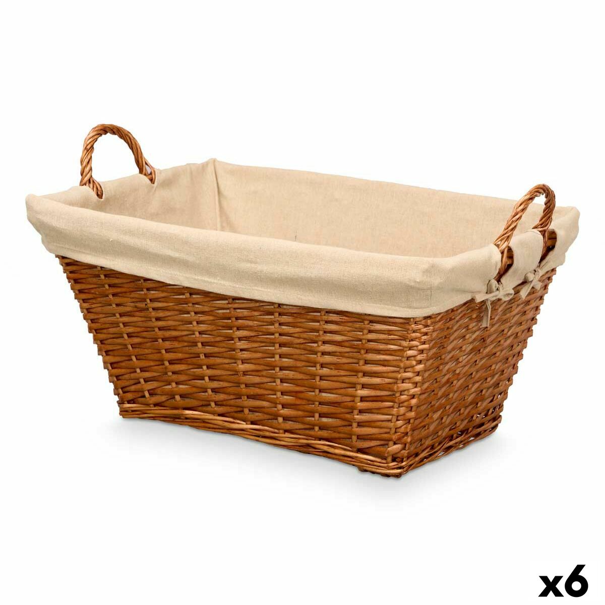 Cesto Kipit Natural Poliéster vime Tecido 50 % algodão (6 Unidades)