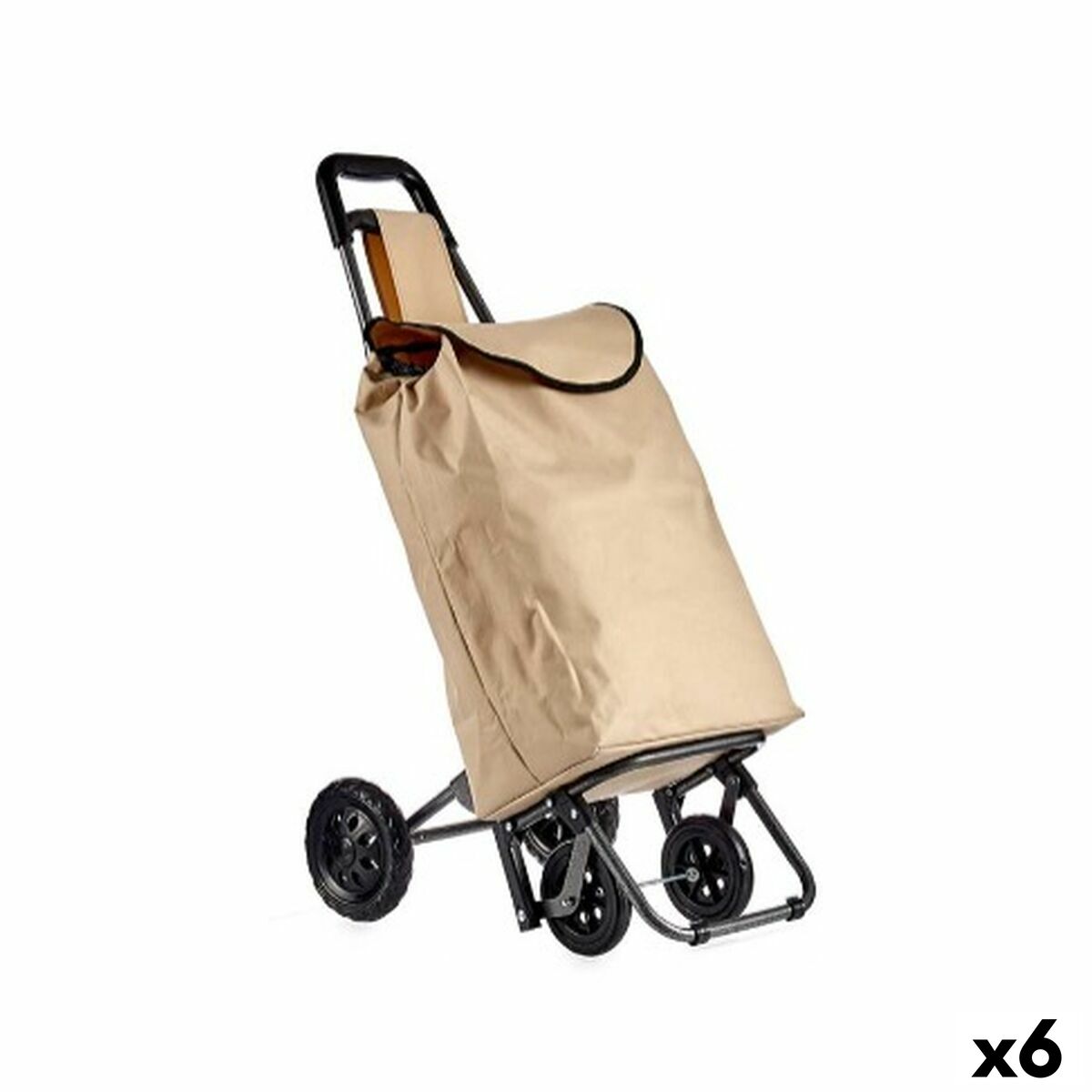 Carro de Compras Kinvara Preto Bege 30 L 22 x 98 x 38 cm (6 Unidades)