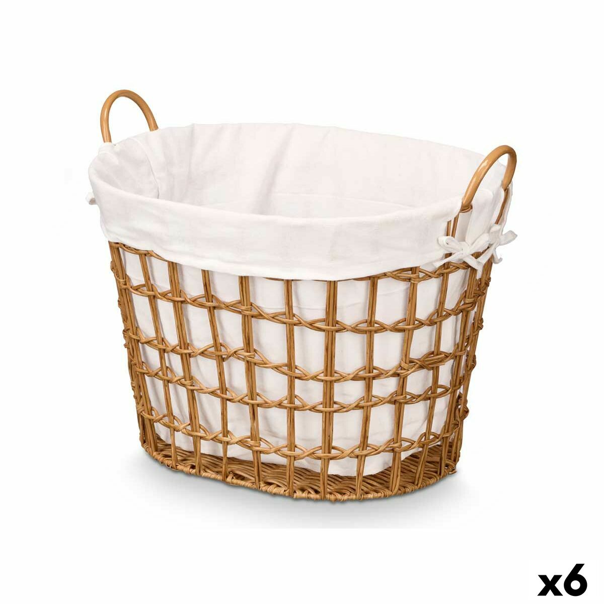 Cesto Kipit Natural Poliéster Tecido Polipropileno Ferro Plástico 50 % algodão (6 Unidades)
