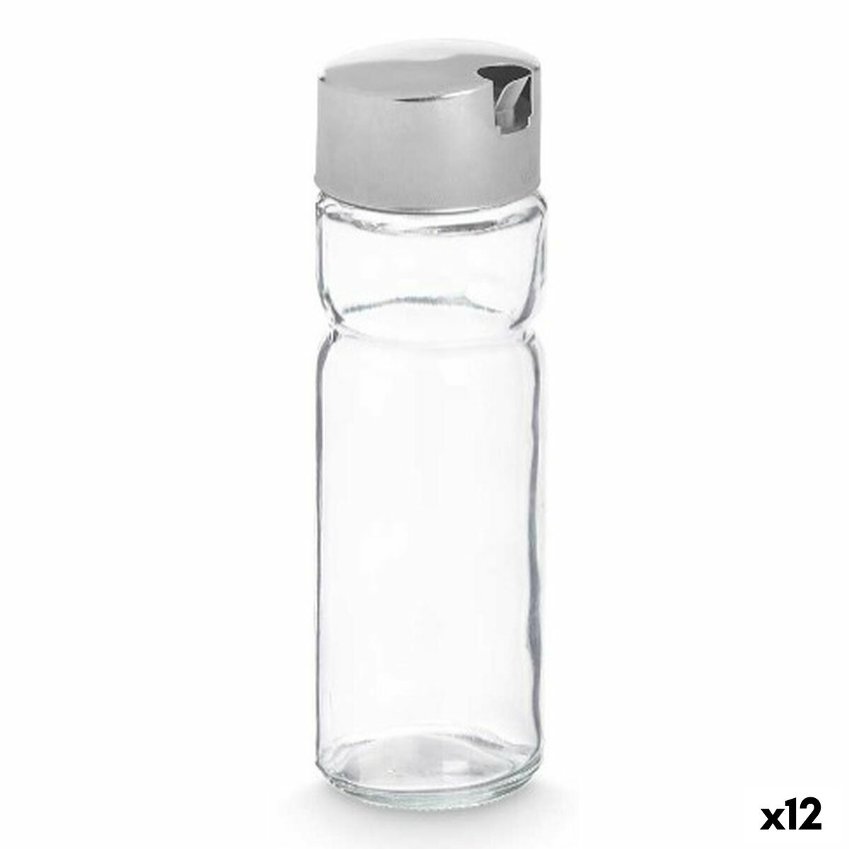 Galheteiro Vivalto Transparente Prateado Metal Cristal Plástico 180 ml 4,6 x 15,7 x 4,6 cm (12 Unidades)