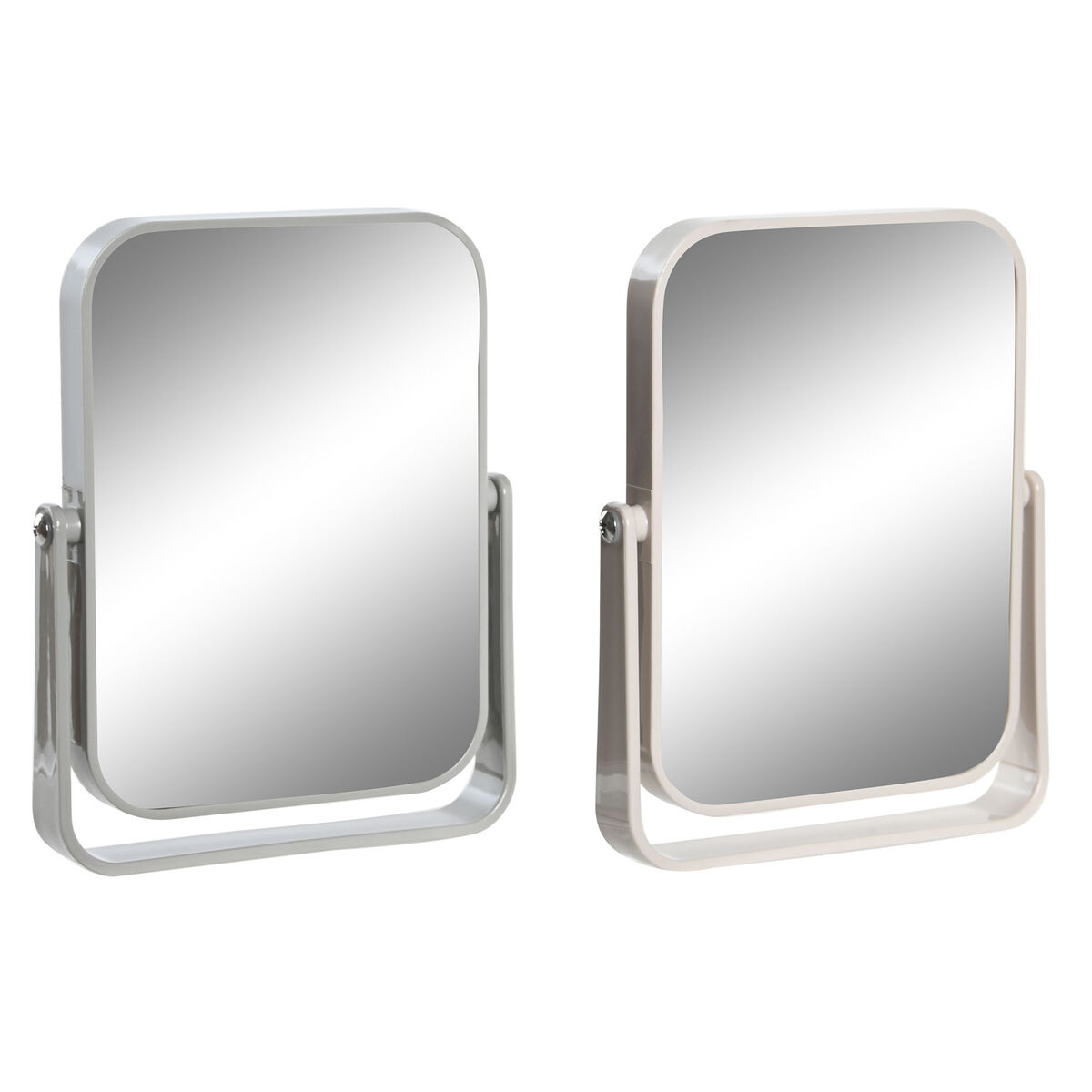 Espelho com Suporte DKD Home Decor Bege Cinzento Creme poliestireno 15 x 2,5 x 19,2 cm (2 Unidades)