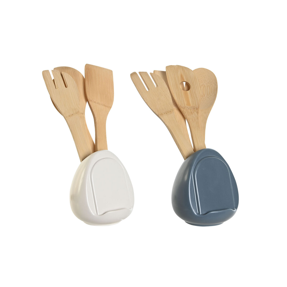 Recipiente para Utensílios de Cozinha DKD Home Decor Dolomite 12 x 12 x 13 cm 6 x 1 x 30 cm (2 Unidades)