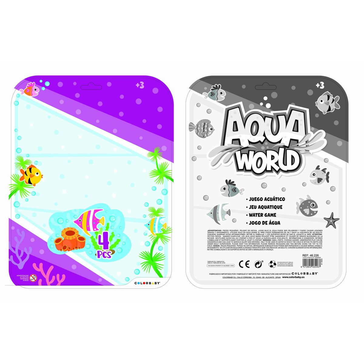 Jogo Aquático Colorbaby AQUA WORLD 16,5 x 19,7 x 2,5 cm (6 Unidades)