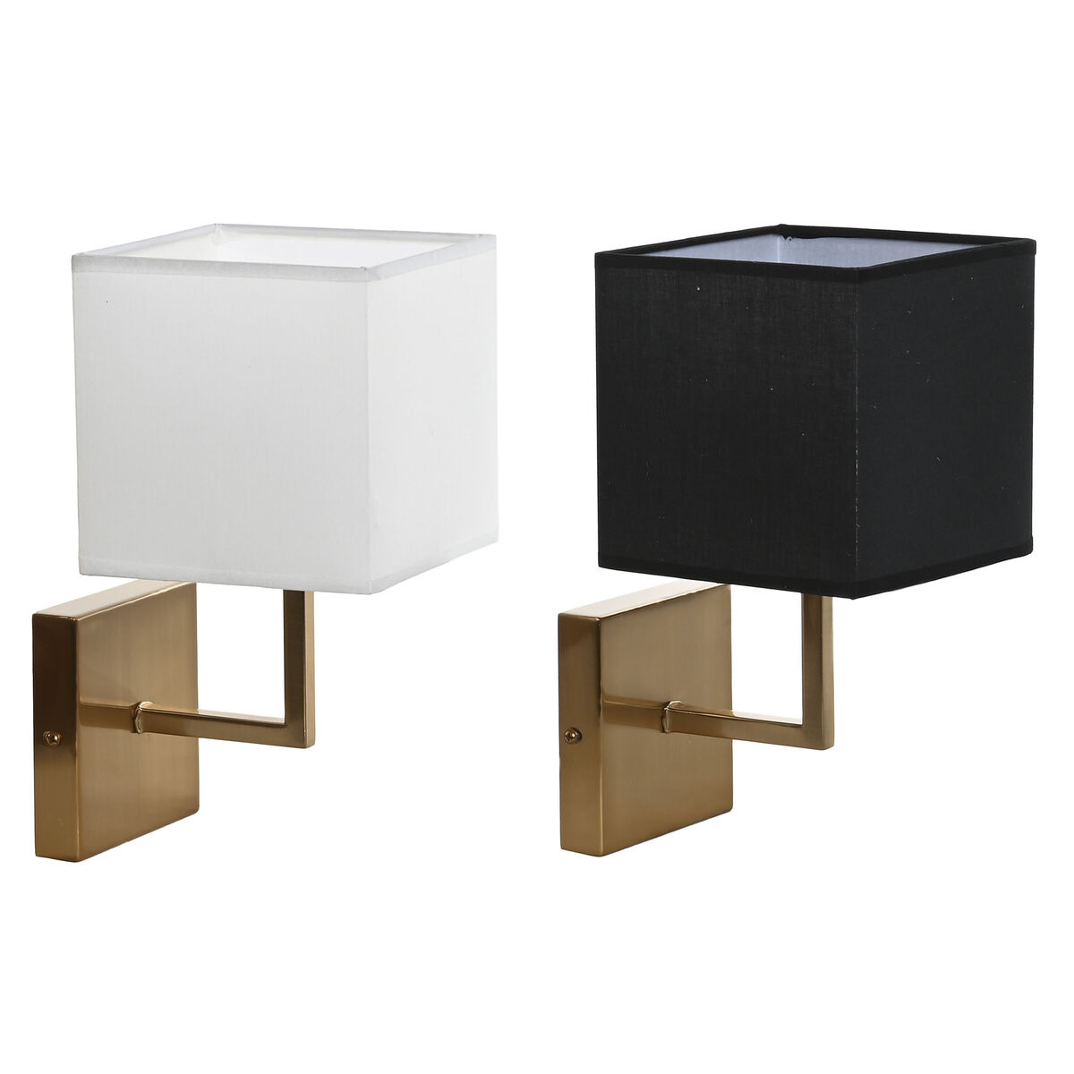 Luz de Parede DKD Home Decor Branco Preto Dourado 50 W 220 V 15 x 19 x 27 cm 15 x 19 x 30 cm (2 Unidades)