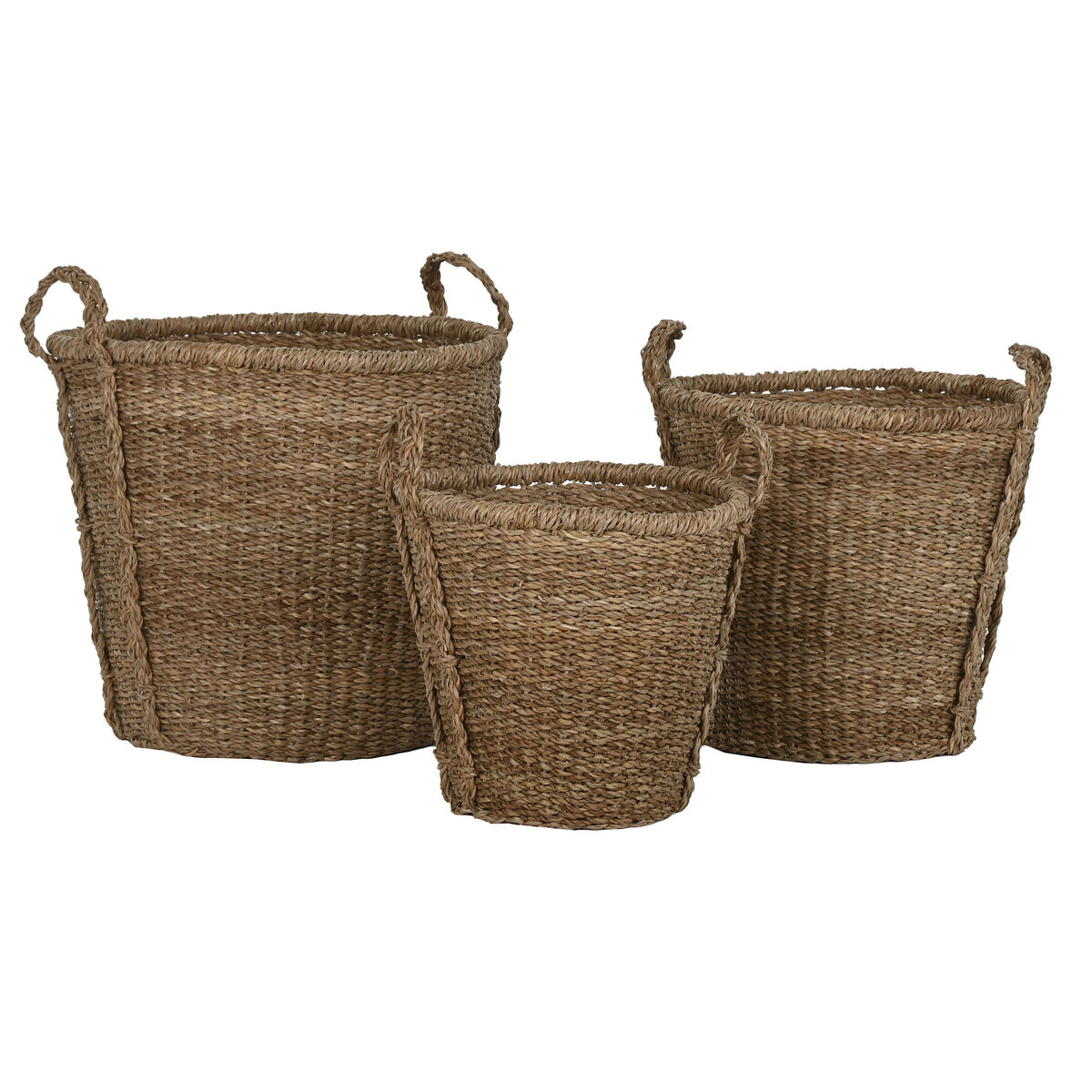 Conjunto de Cestas Home ESPRIT Natural Zostera marina (3 Peças)