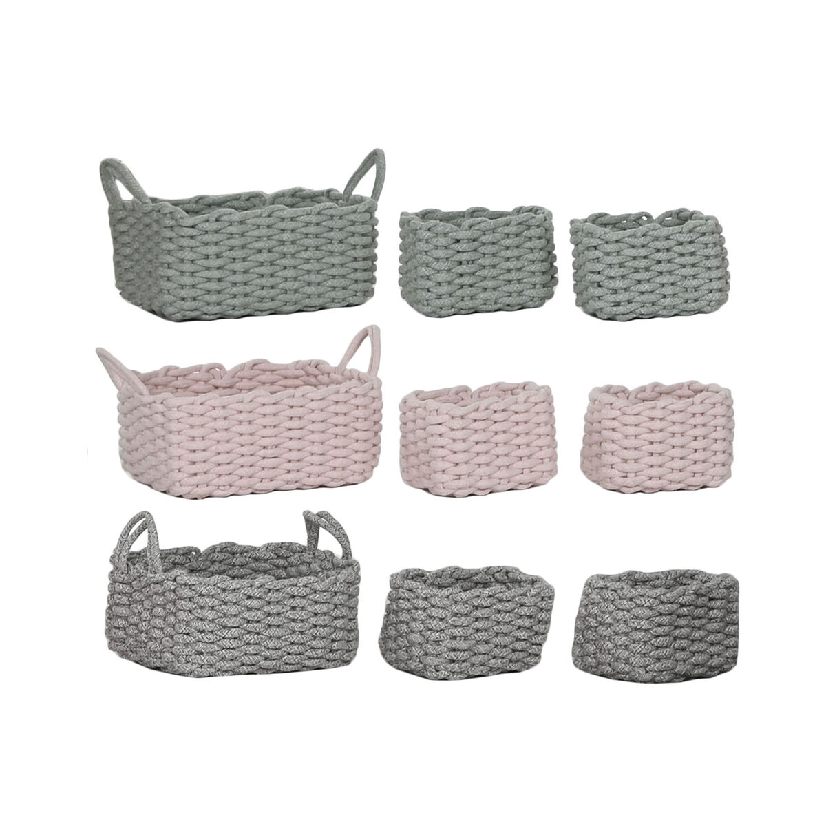 Conjunto de Cestas Home ESPRIT Corda 32 x 25 x 15 cm