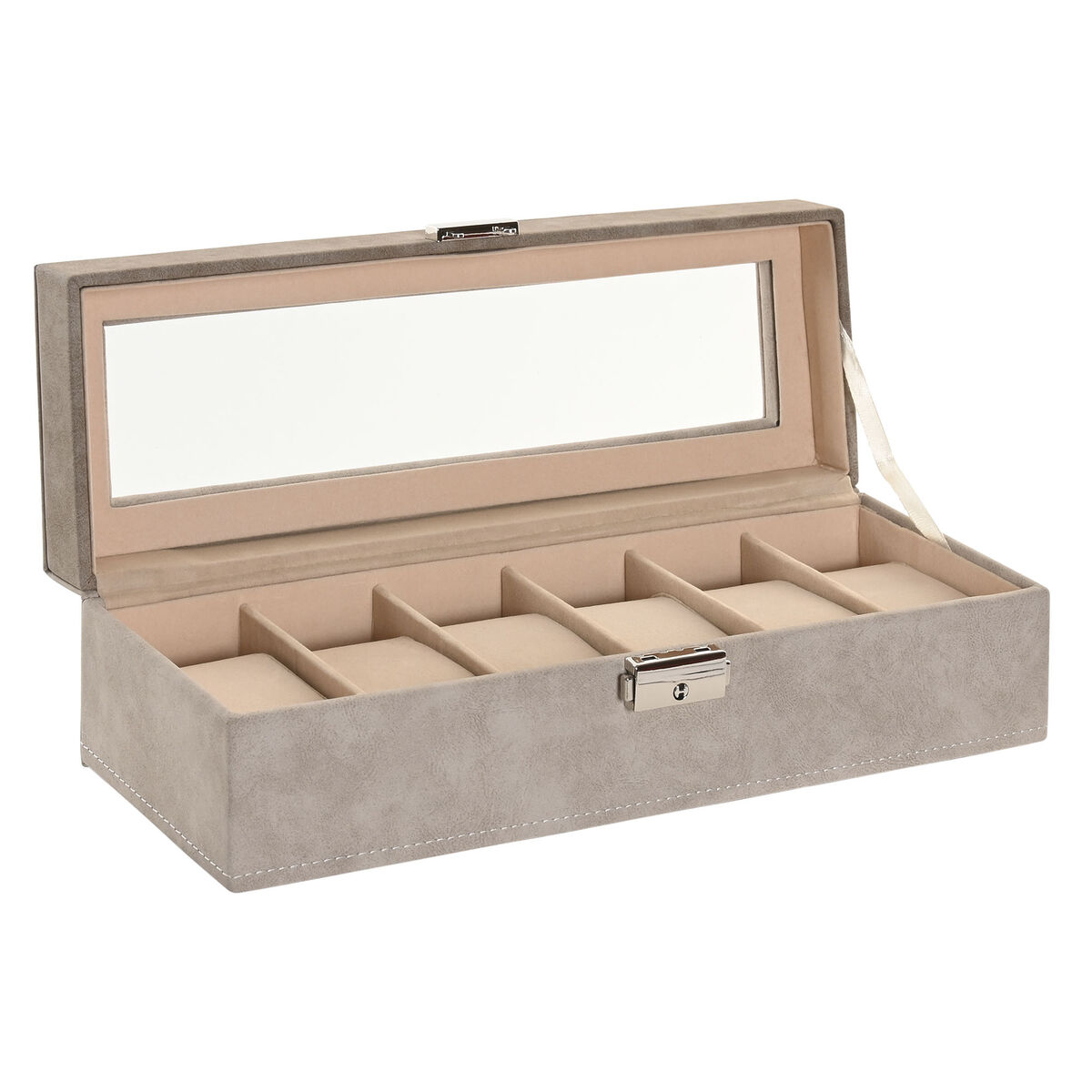 Guarda-Joias Home ESPRIT Cinzento Cinzento escuro Poliuretano Madeira MDF 30 x 10 x 8 cm