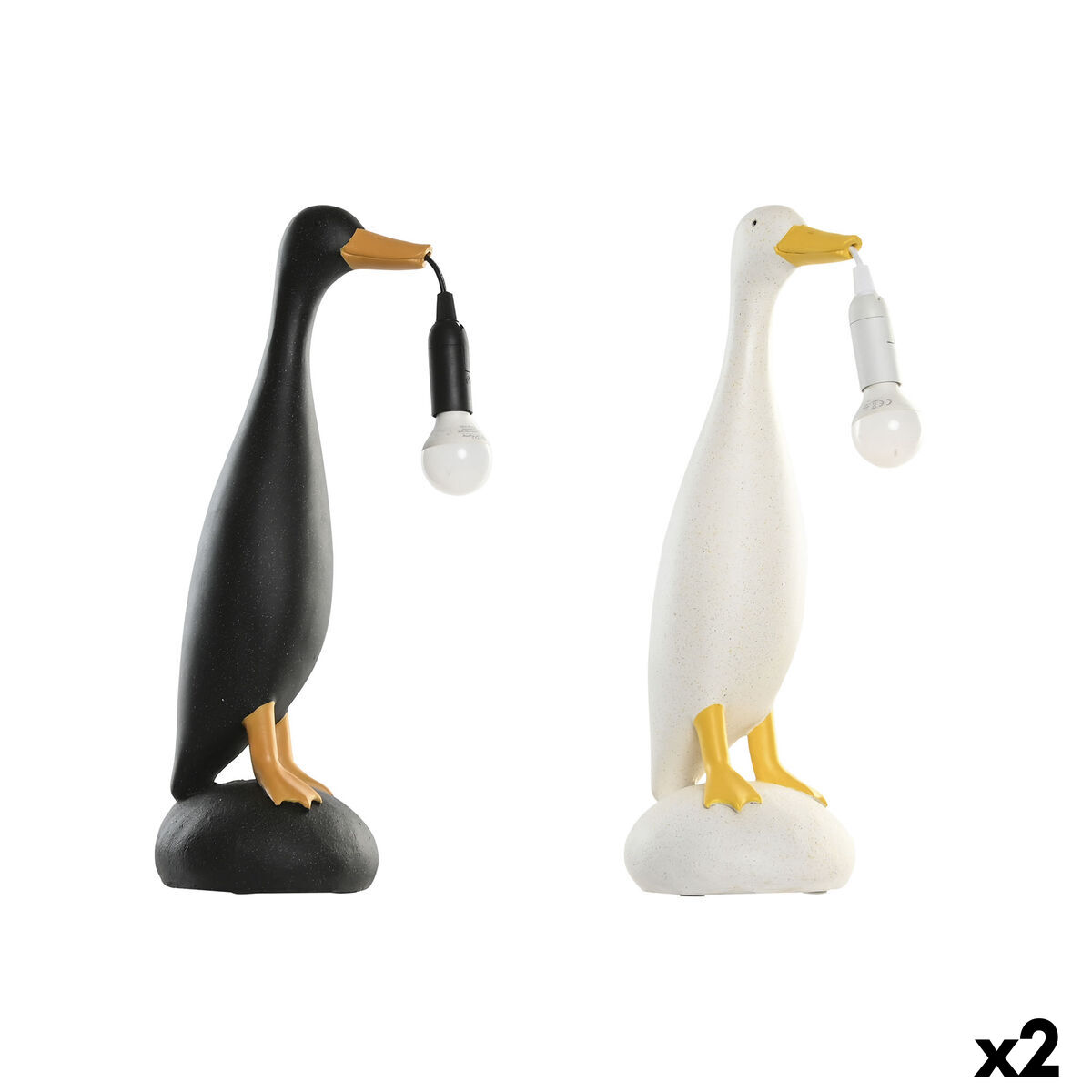 Lâmpada de mesa Home ESPRIT Amarelo Branco Preto 25 W 220 V (2 Unidades)