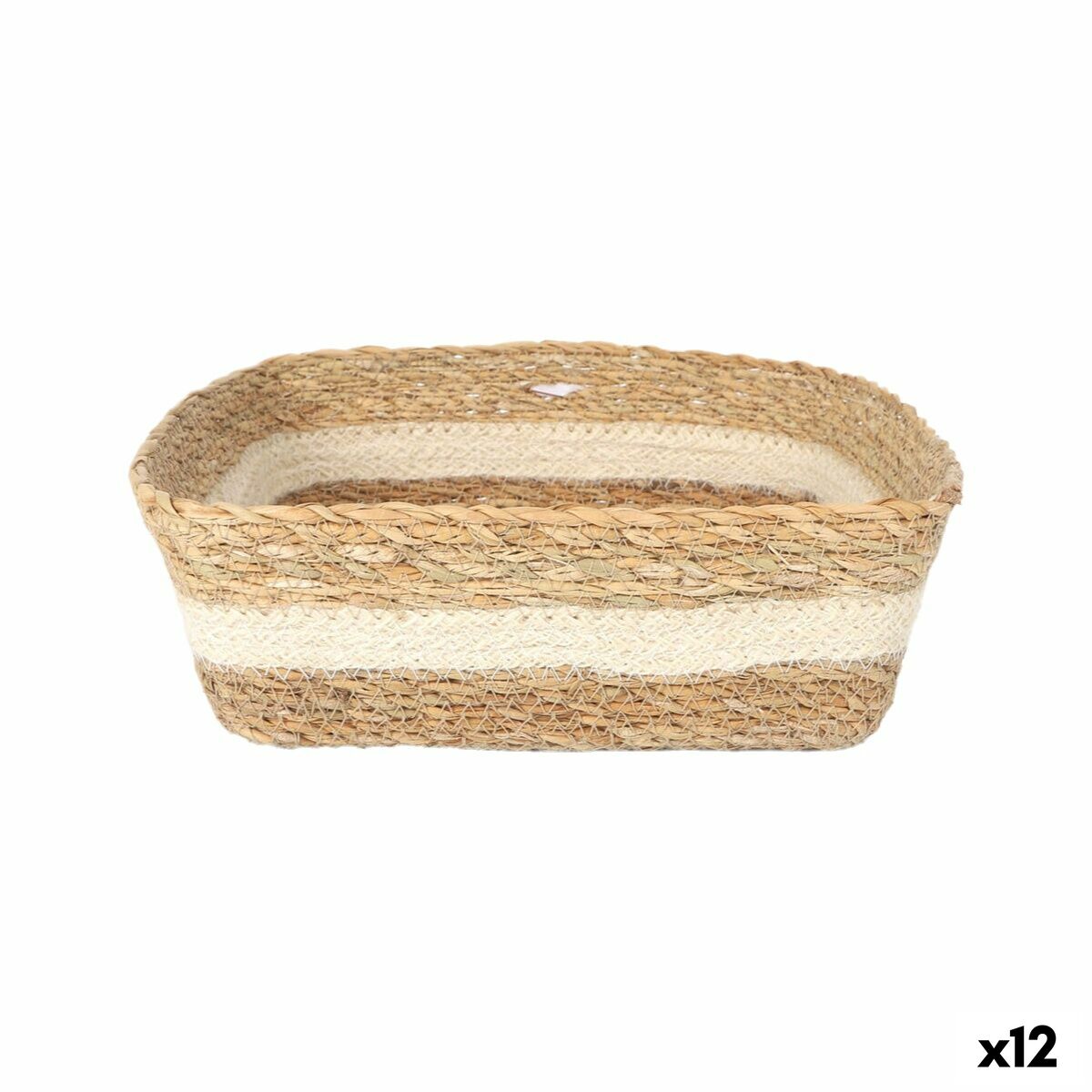 Caixa de Armazenagem Privilege vime Quadrado 22 x 22 x 8 cm (12 Unidades)