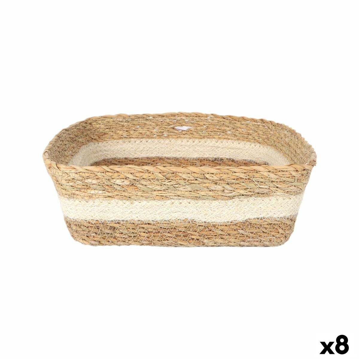 Caixa de Armazenagem Privilege vime Quadrado 27 x 27 x 9 cm (8 Unidades)