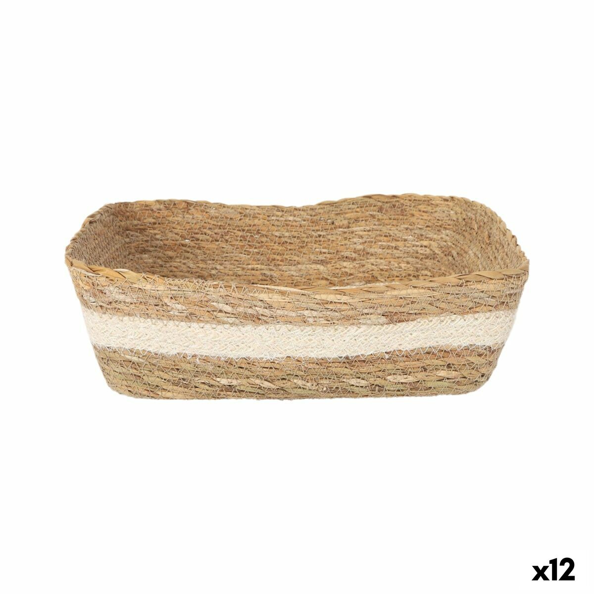 Caixa de Armazenagem Privilege Privilege vime Retangular 25 x 20 x 8 cm (12 Unidades)