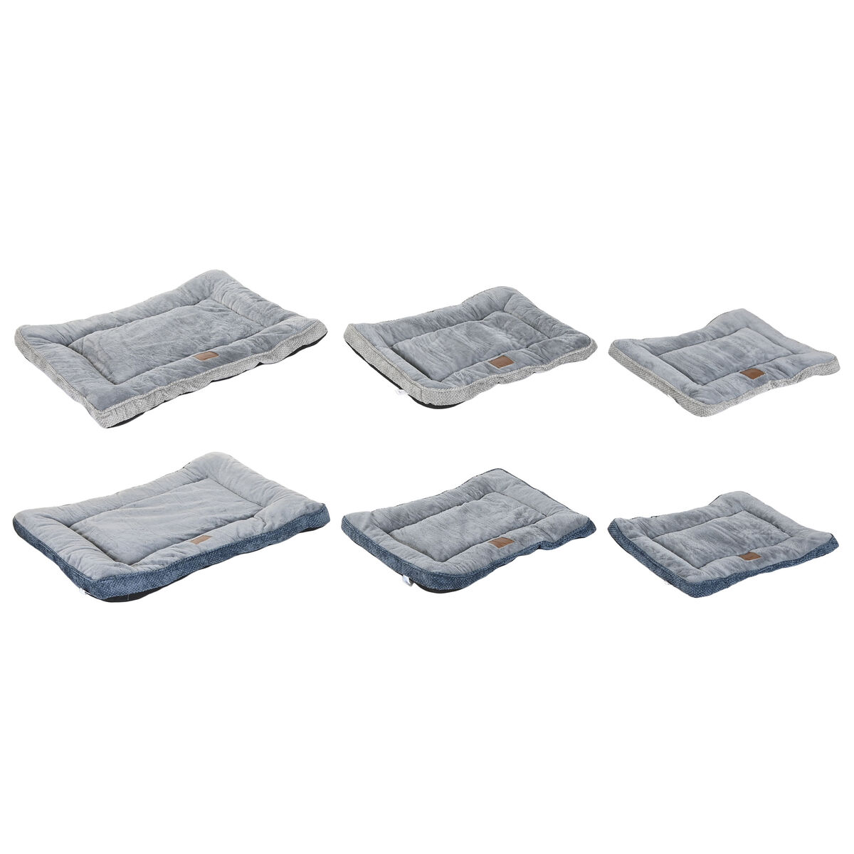 Cama para cães Home ESPRIT Azul Cinzento Cinzento claro 85 X 70 X 8 CM 2 Unidades