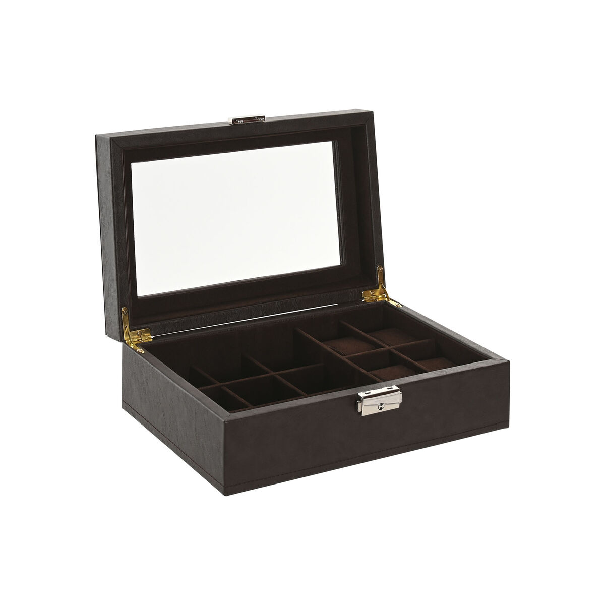 Guarda-Joias Home ESPRIT Castanho Catanho escuro Poliuretano 25 x 16 x 8,5 cm