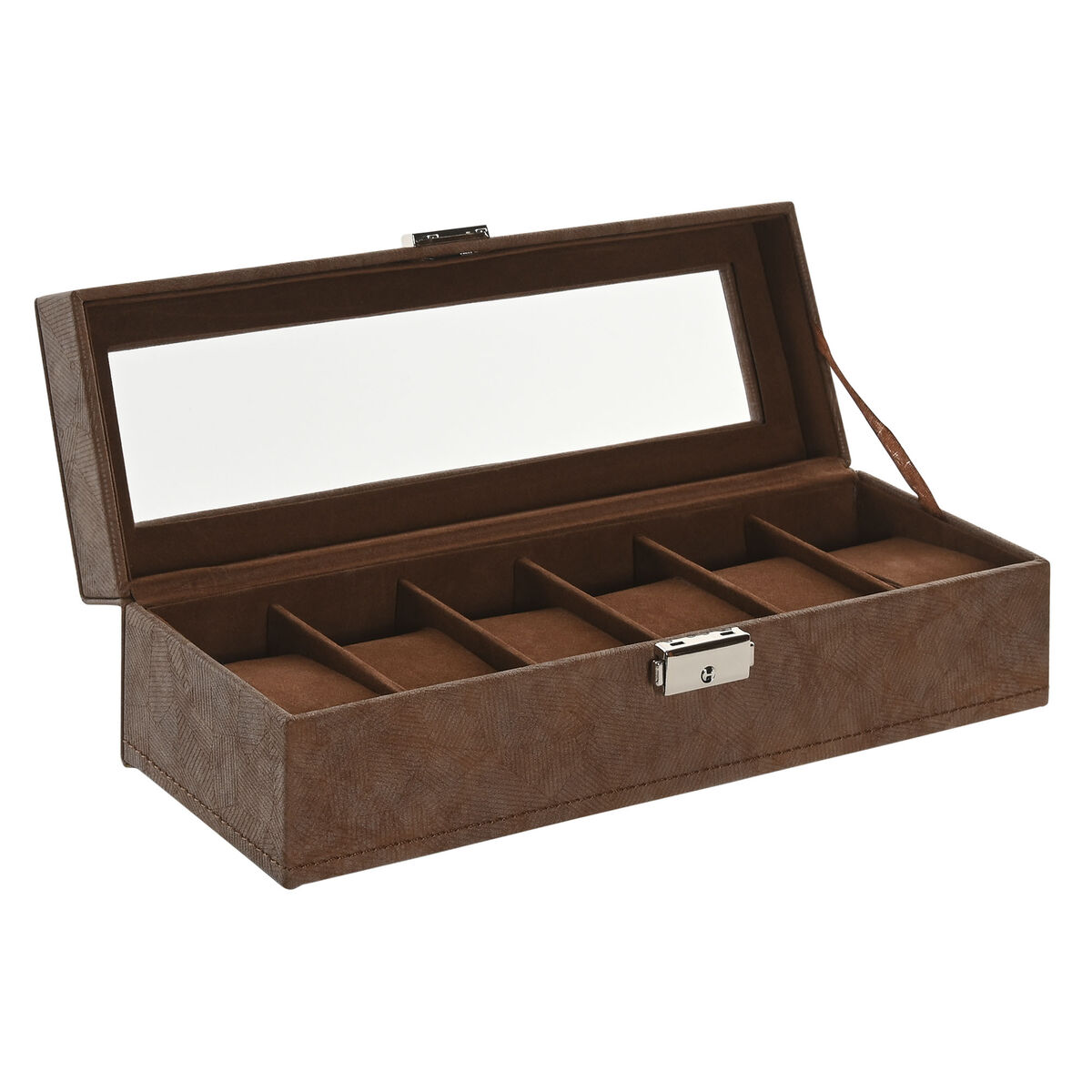 Guarda-Joias Home ESPRIT Castanho Poliuretano Cristal Madeira MDF 30 x 10 x 8 cm