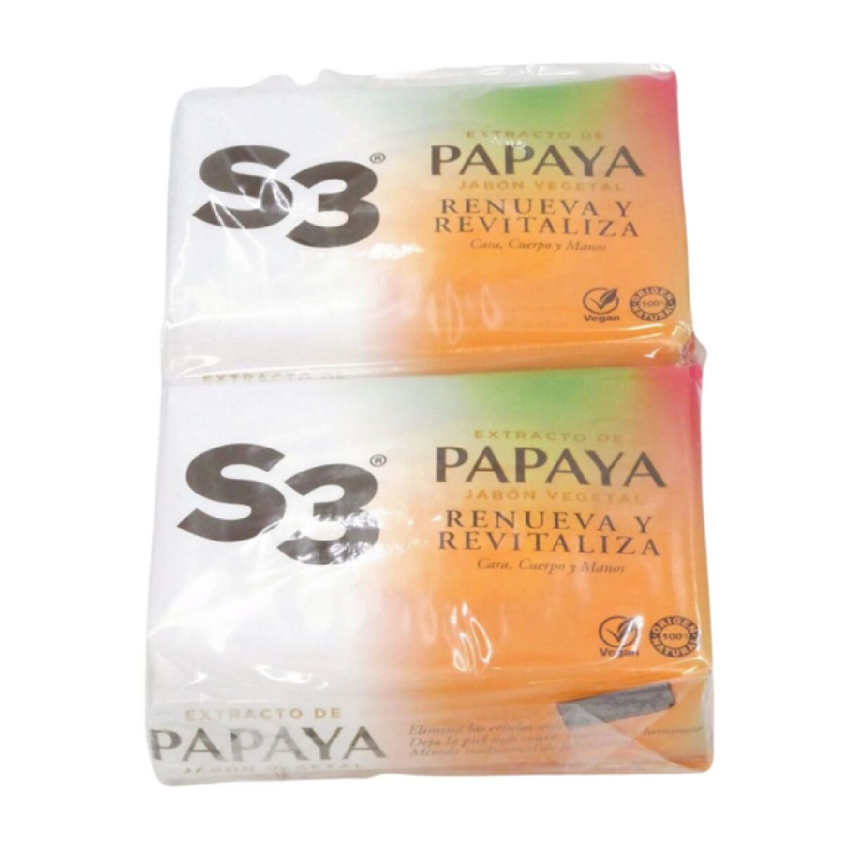Barra de Sabão S3 125 g Papaia 2 Unidades