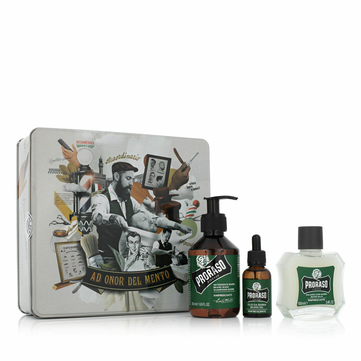 Conjunto para o Cuidado da Barba Proraso Línea Refrescante 3 Peças