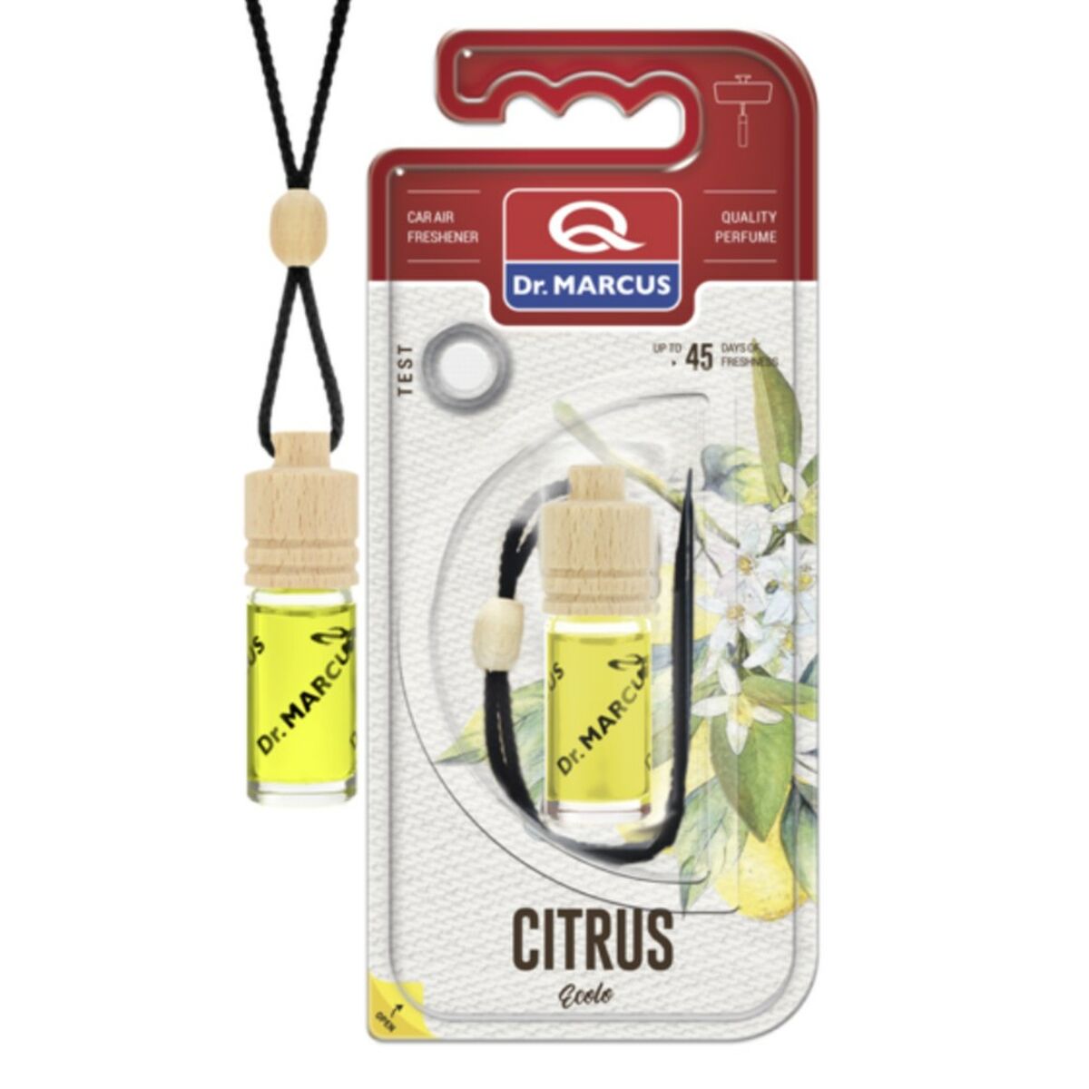Ambientador Para Automóveis Dr Marcus Ecolo Cítrico 4,5 ml Madeira Cristal Fragância Colar