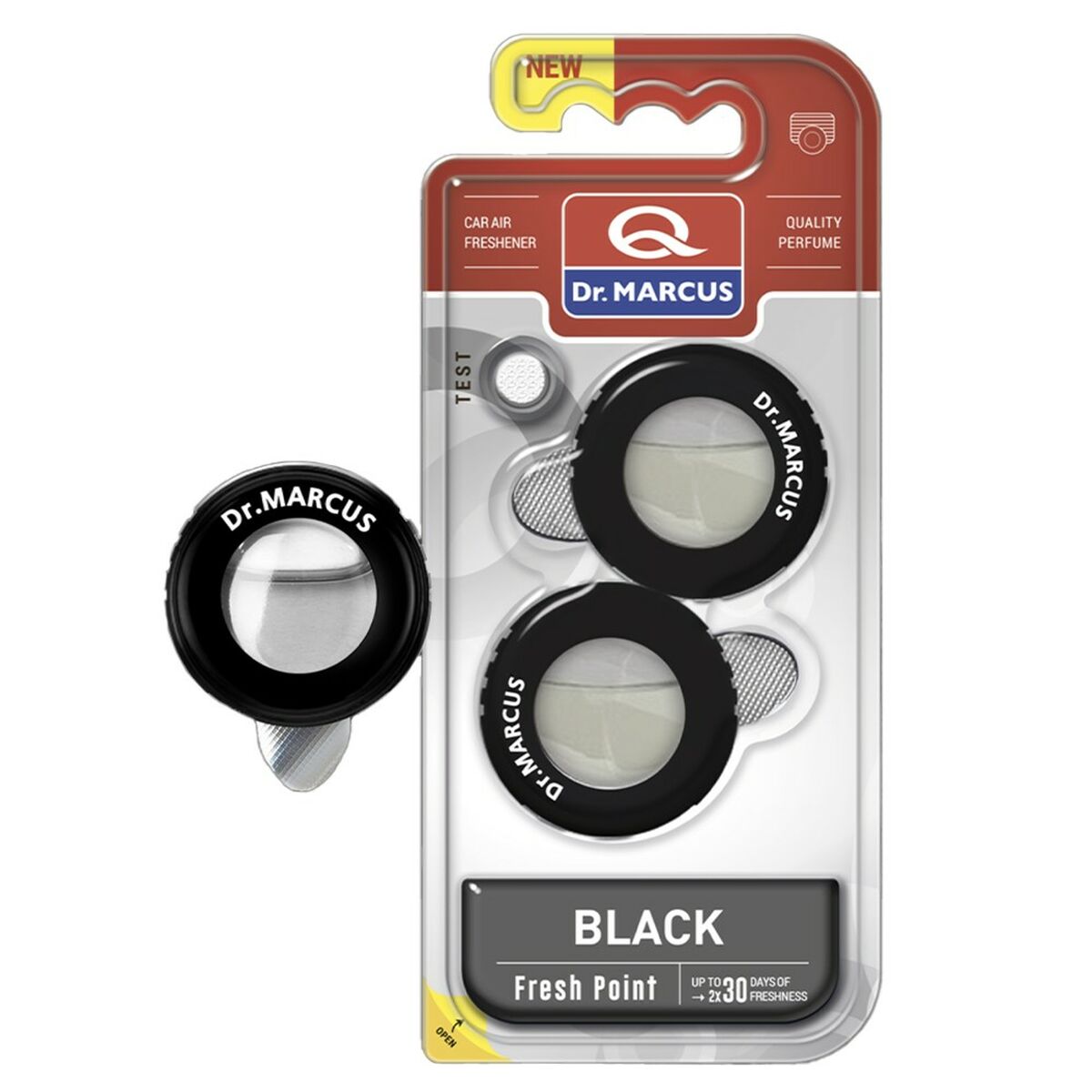 Ambientador Para Automóveis Dr Marcus Fresh Point black 2,5 ml Plástico Fragância 2 Peças (2 Unidades)