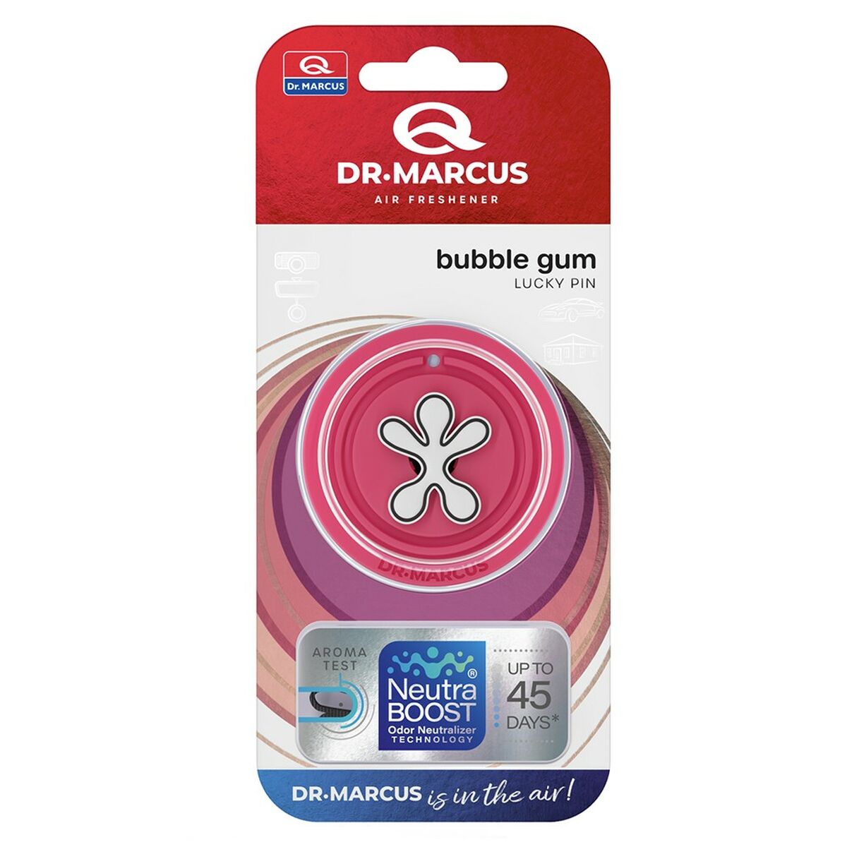 Ambientador Para Automóveis Dr Marcus Lucky Pin Pastilha Elástica Plástico Fragância
