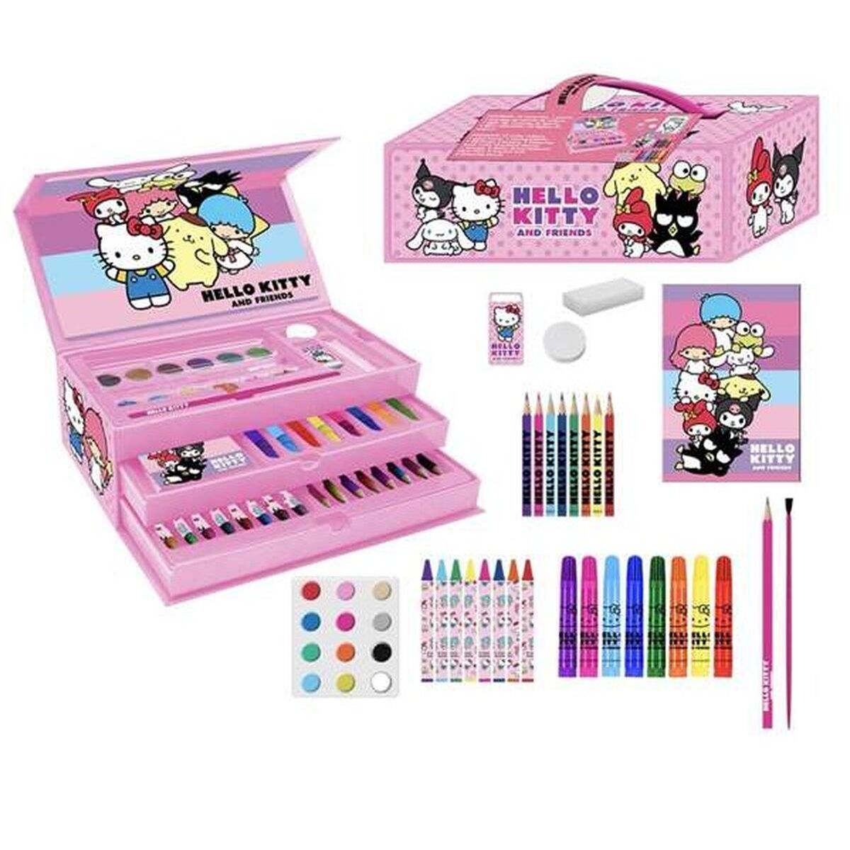 Caixa de Atividades para Colorir Hello Kitty Cor de Rosa