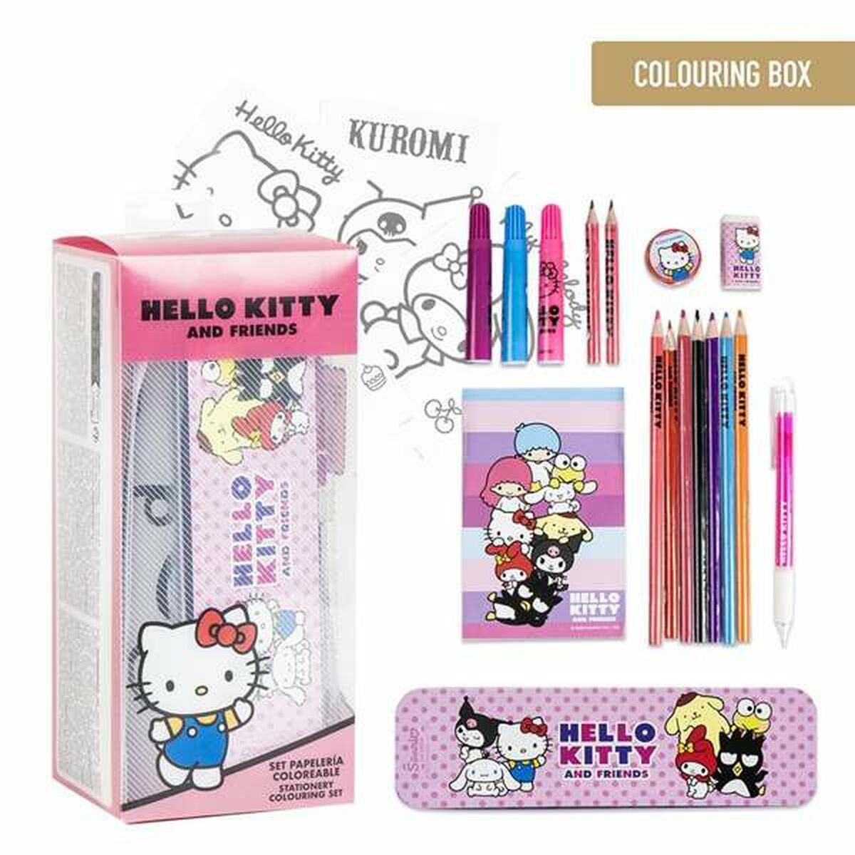 Conjunto de Desenho Hello Kitty Branco