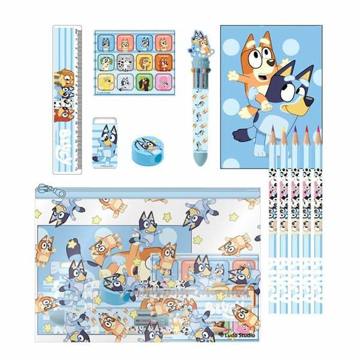 Conjunto de Desenho Bluey Azul