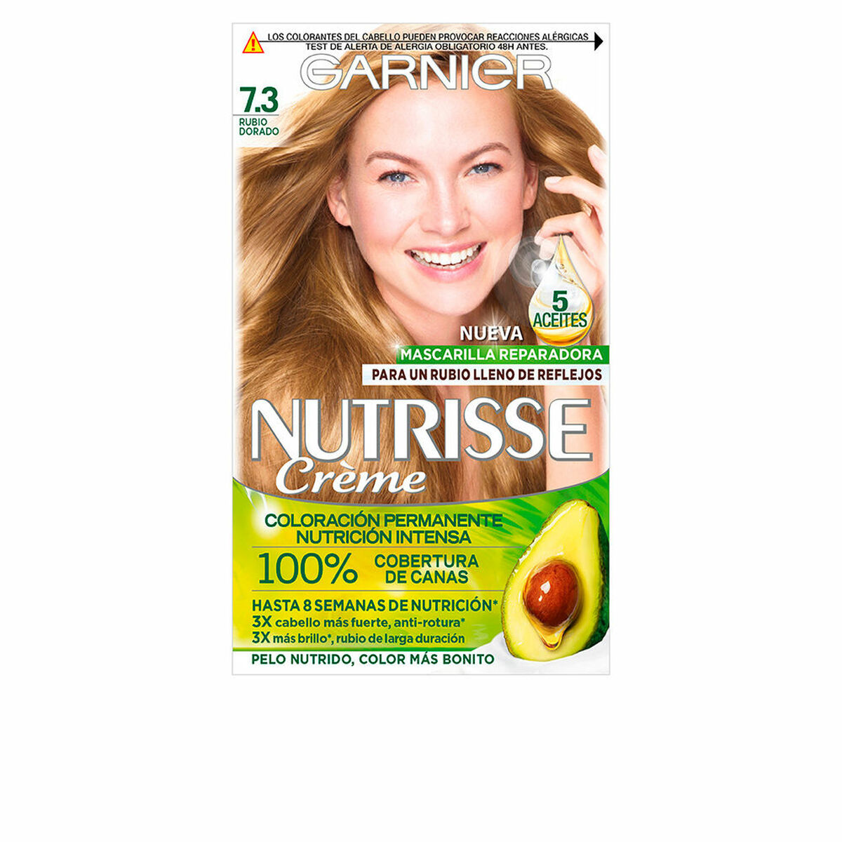 Tinta Permanente Garnier Nutrisse Nº 7.3-rubio dorado Nº 73-Miel Dore (3 Unidades)