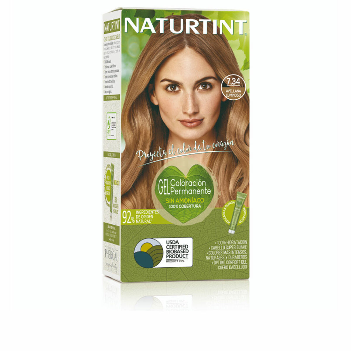 Tinta Permanente Naturtint NATURTINT COLORACIÓN nº 7.34-Avellana luminoso 170 ml